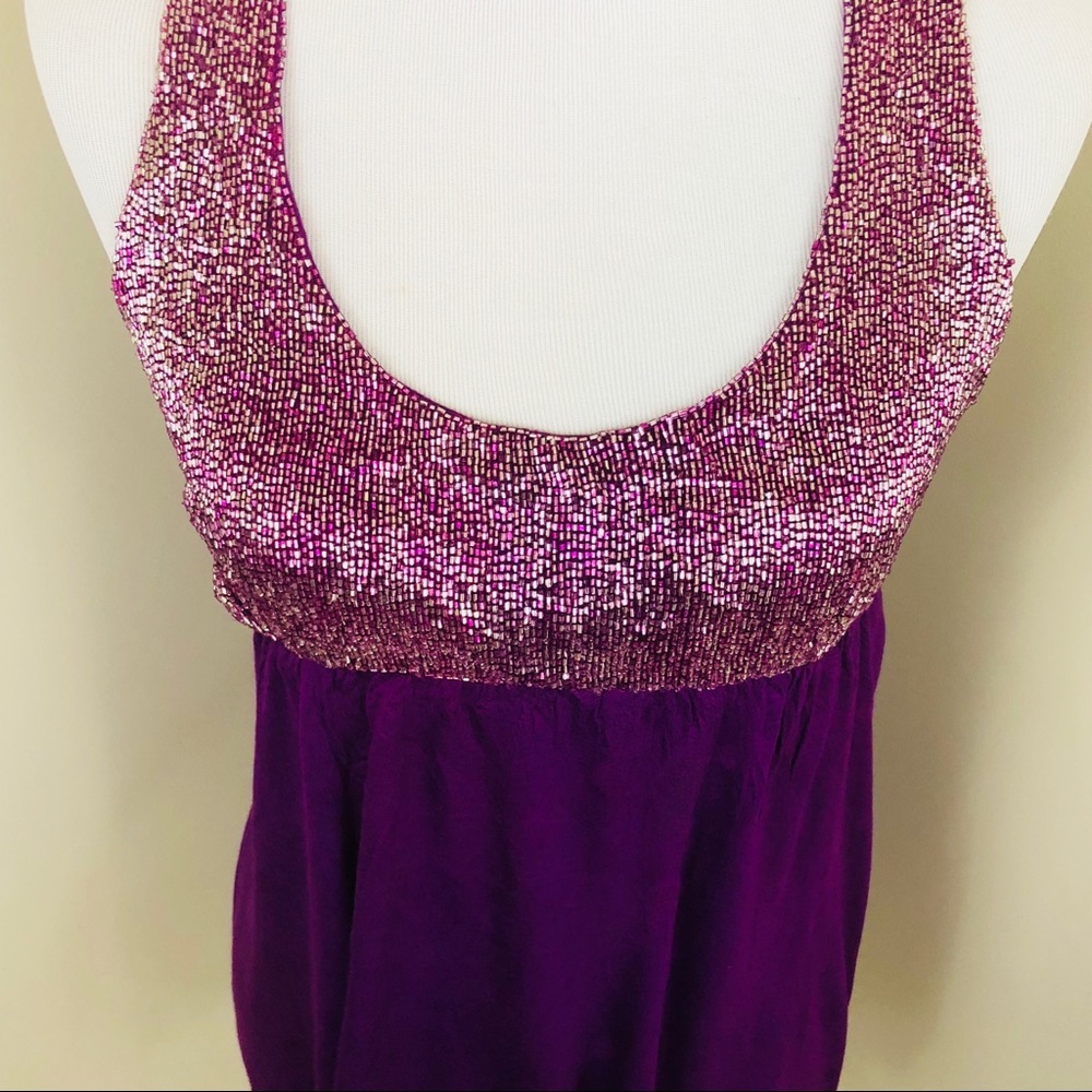 Purple beaded Racerback top - Picture 2 of 4